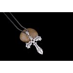 925 Silver Bat and Cross Pendant